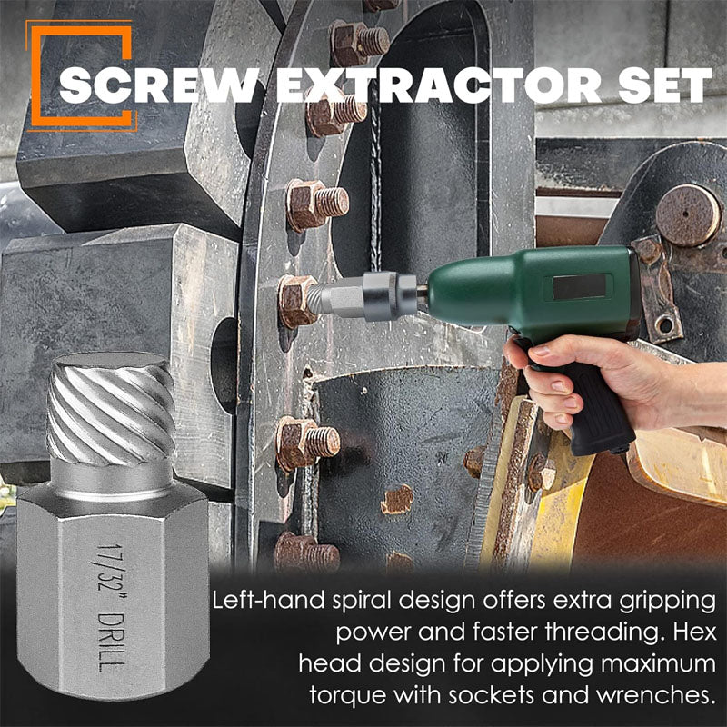 BowLift | Tap Extractors 25Pcs Screw Extractor Set Hex Head Multi-Spline Extractor Kit for Stripped Broken Rounded Bolts Screws Studs