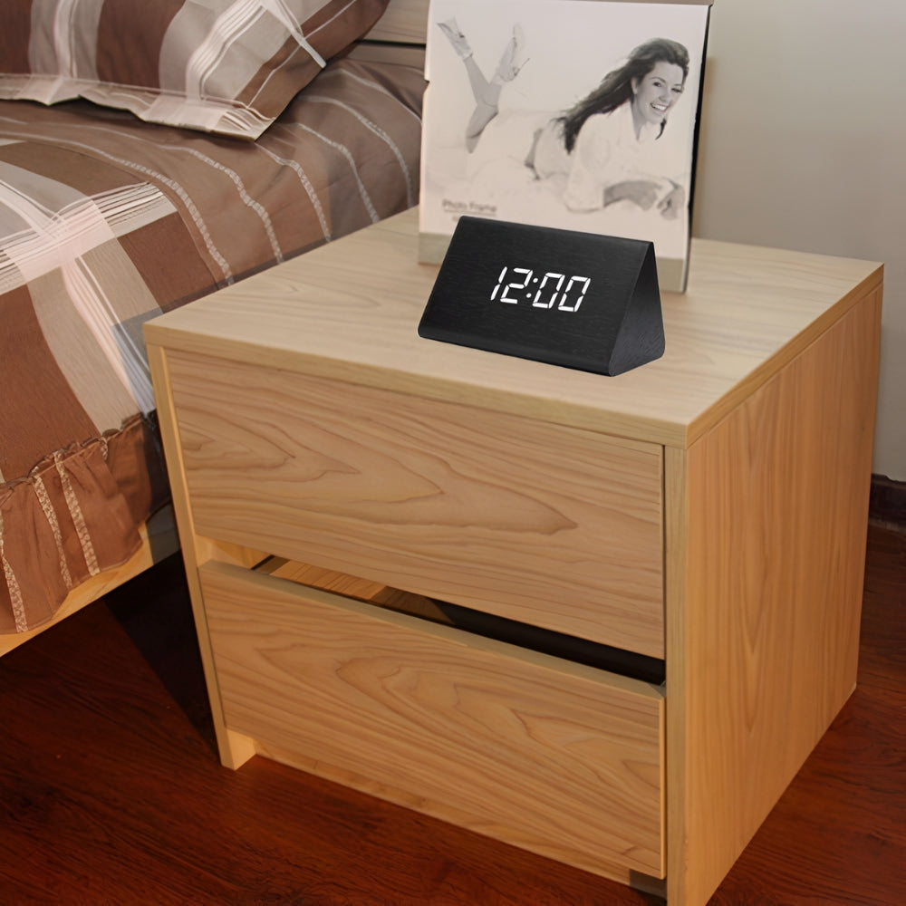 BowLift | Elora Wooden LED Alarm Clock Digital Display