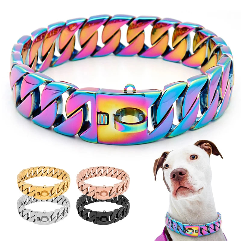 BowLift | Strength Neck Metal Dog Collar – Sturdy Stainless Steel Collar for Large Dogs