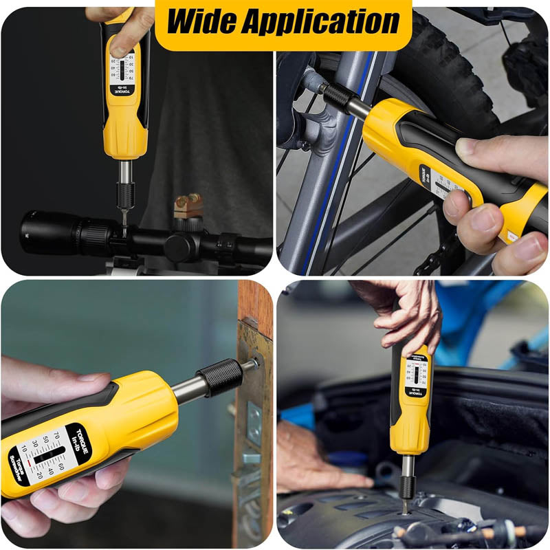 BowLift | 1/4”Torque Screwdriver 10-70 in-lbs Torque Wrench Screwdriver Set  with 20 S2 Bits and Case for Tools