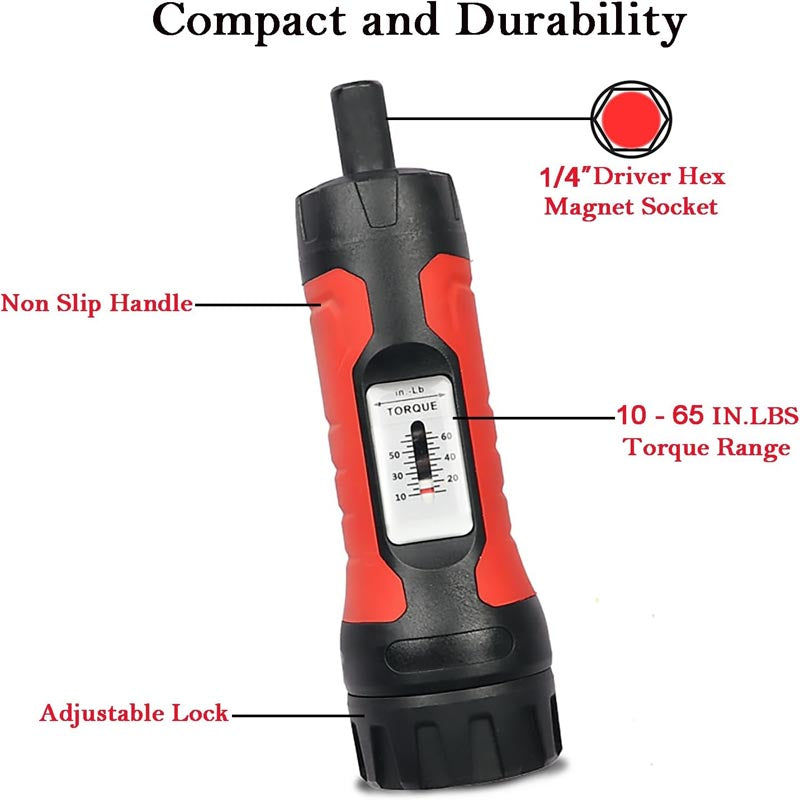 BowLift | 1/4" Drive Torque Screwdrivers 10-65 Inch Pounds Torque Screwdriver Set for Maintenance