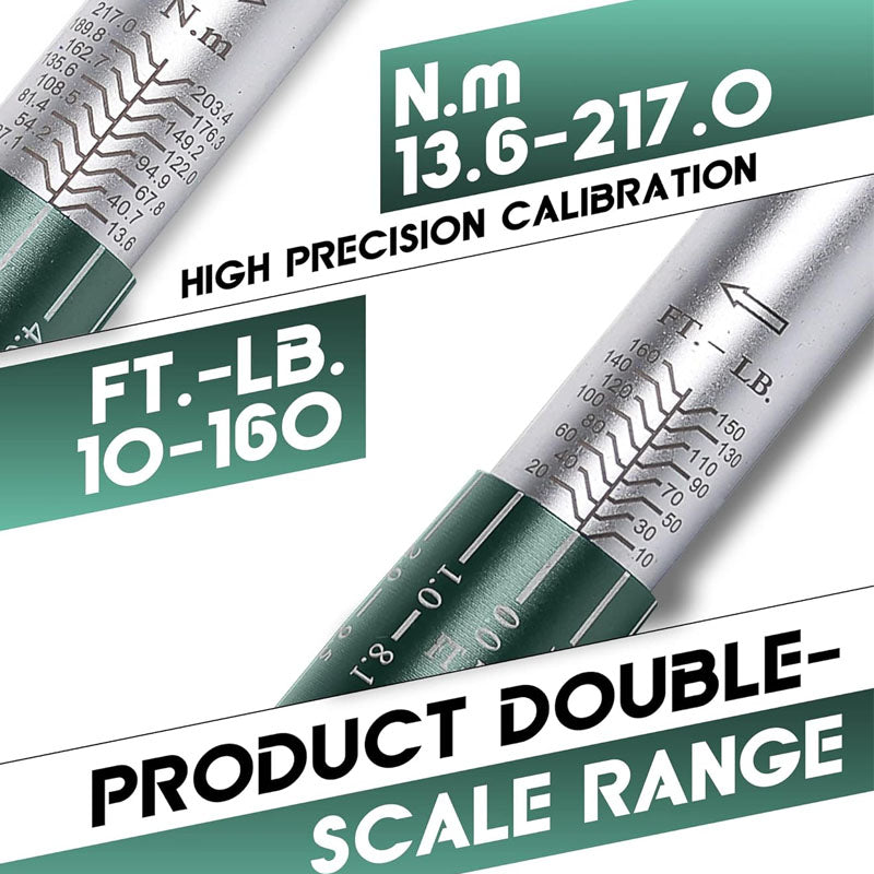 BowLift | 1/2-inch Drive Click Torque Wrench  Dual-Direction Adjustable Torque Wrench Set 10-160ft .lb