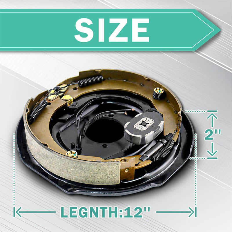 BowLift | Electric Trailer Brake Assembly, 12" x 2" for 7000 lbs Axle Trailer Brakes, Right Hand Heavy Duty NOT Self-Adjusting