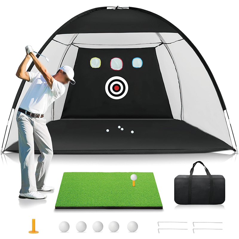 BowLift | 10 x 7ft Golf Net, Indoor Outdoor Home Golf Swing Training, Golf Hitting Practice Net for Backyard Driving, Indoor/Outdoor