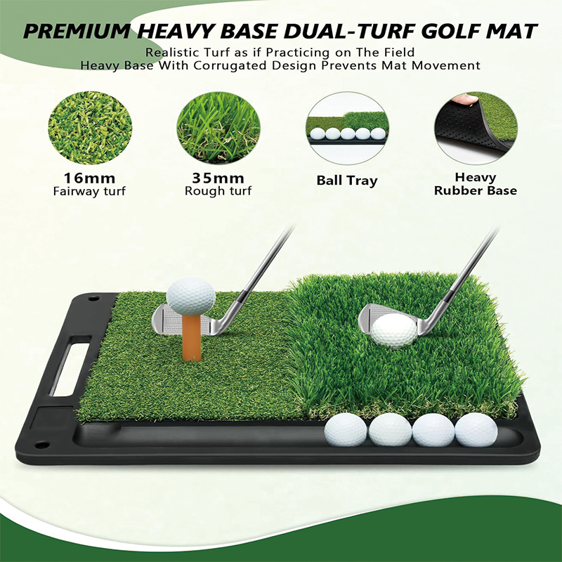 BowLift | 10 x 7ft Golf Net, Golf Chipping Training Nets with Heavy Base Dual-Turf Golf Mat for Backyard Driving, Outdoor, Golf Lovers, Sports Game