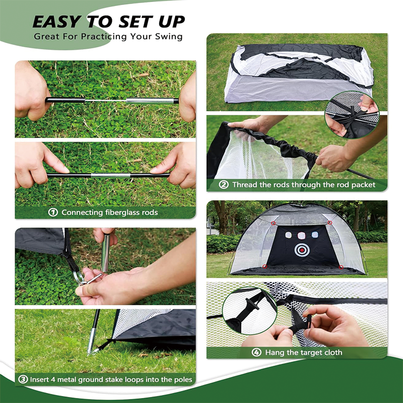 BowLift | 10 x 7ft Golf Net, Golf Chipping Training Nets with Heavy Base Dual-Turf Golf Mat for Backyard Driving, Outdoor, Golf Lovers, Sports Game