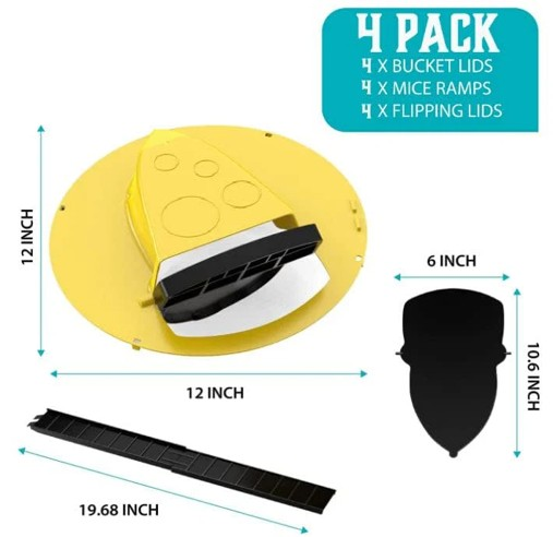 BowLift | 4-Pack Bucket Lid Mouse Trap