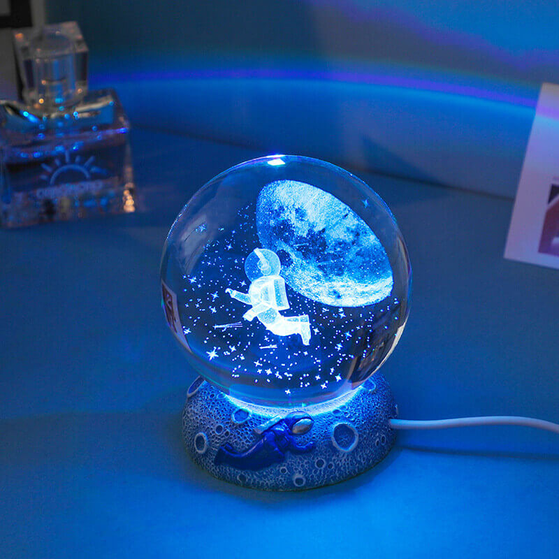 BowLift | AquaGlobe Crystal Ball Night Light | Underwater World LED Lamp | Mood Light & Decor for Home