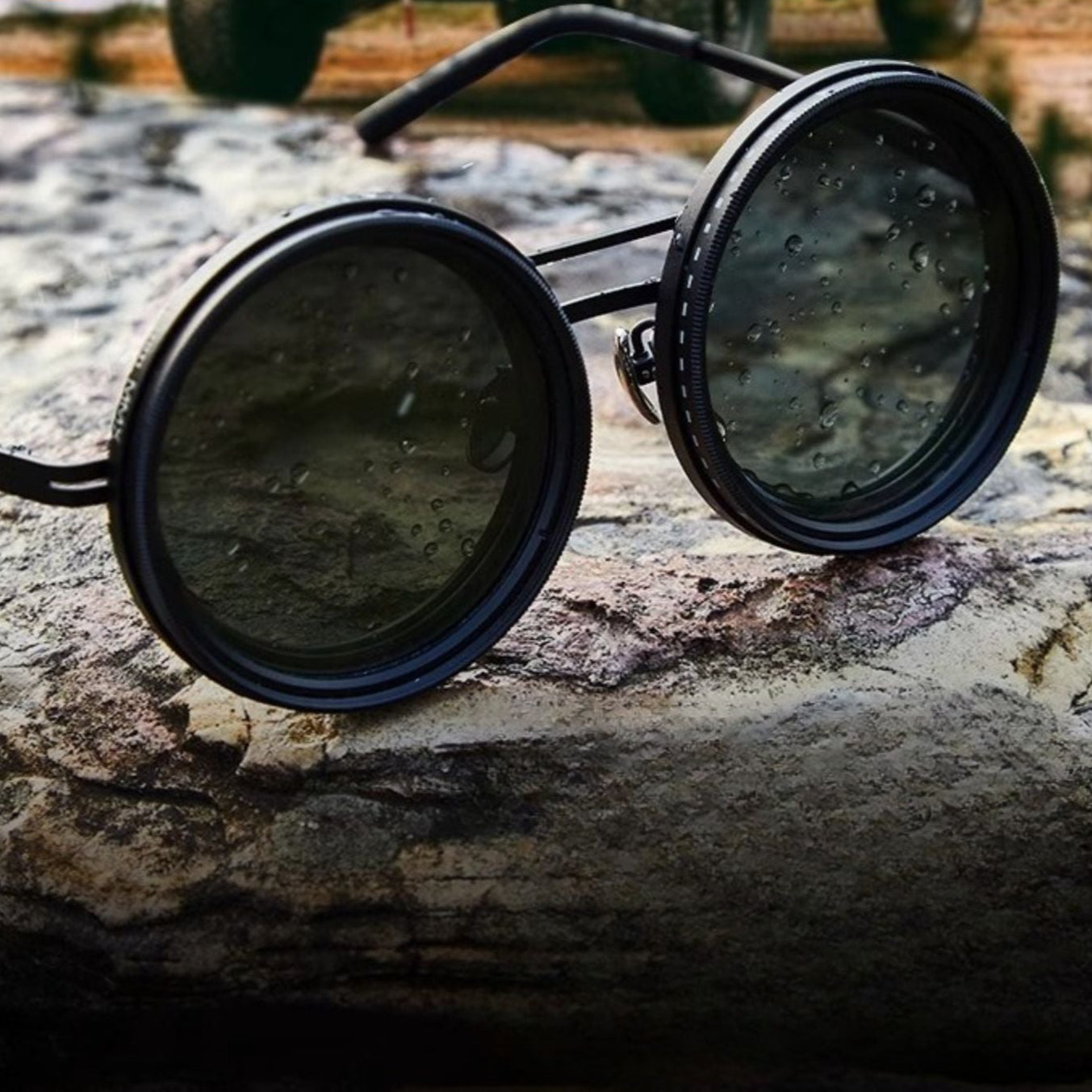 BowLift | Unisex Round Polarised Sunglasses – Adjustable Light Reduction – Premium Metal Frame