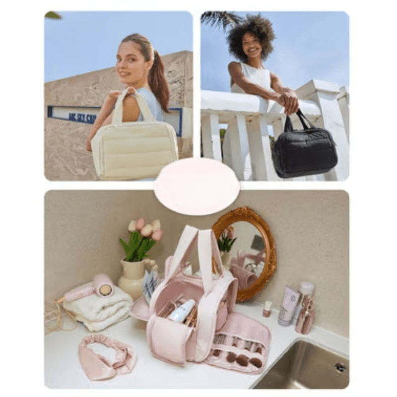 BowLift | Compact toiletry bag with hook & compartment division