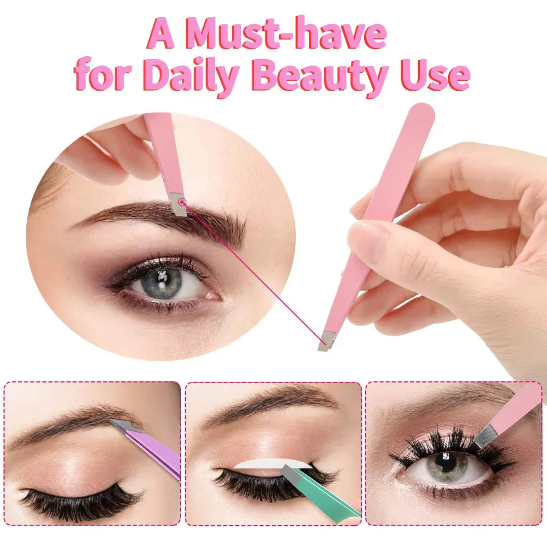 BowLift | Precision Tweezers Set – 6-piece Eyebrow Kit with Travel Case