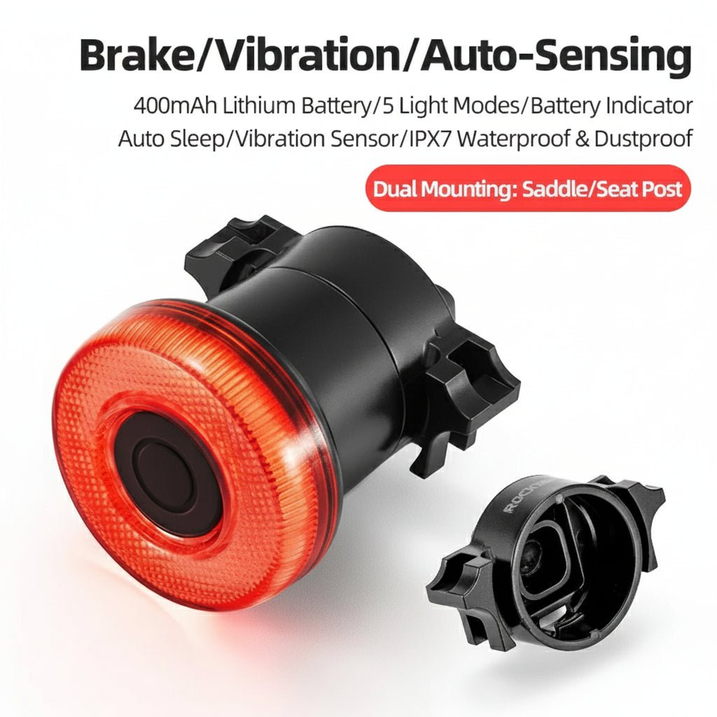 BowLift | Intelligent, USB-C rechargeable bicycle rear light with IPX6 water protection and 300° visibility