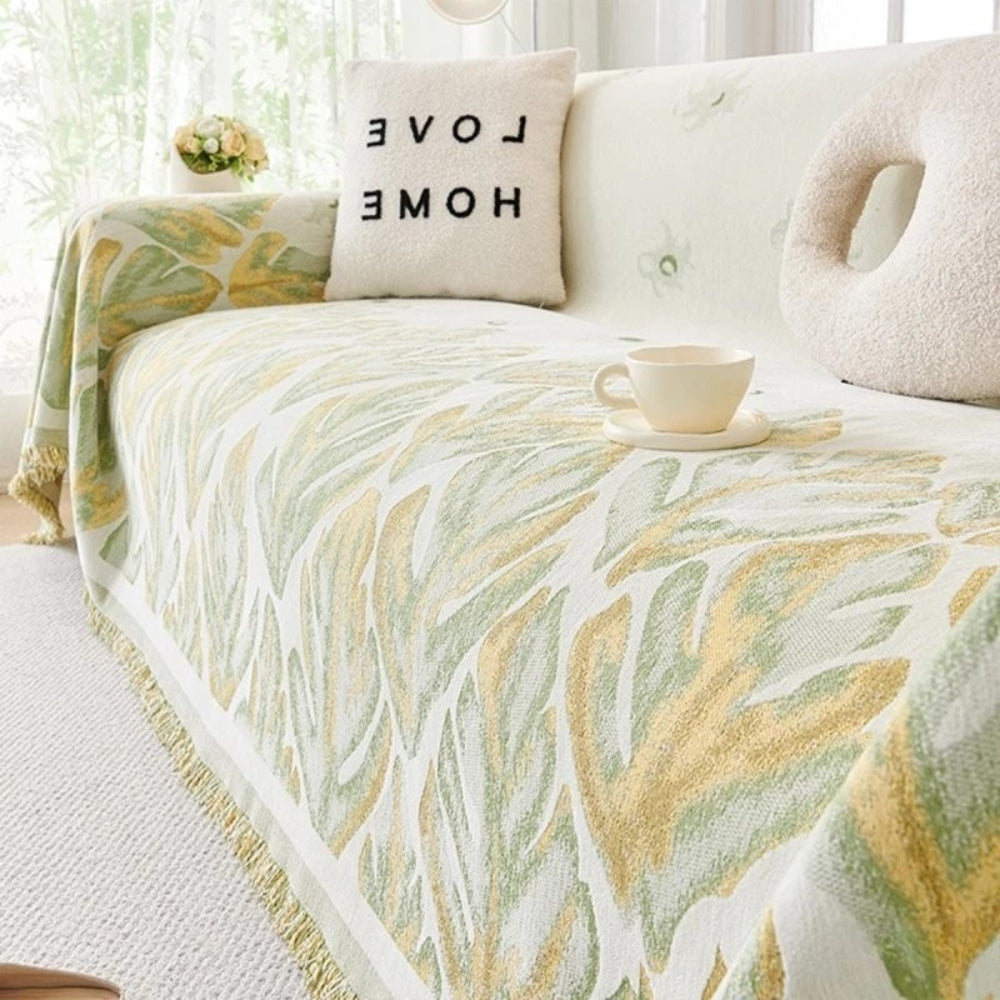 BowLift | Verdure Leaf Pattern Chenille Sofa Cover