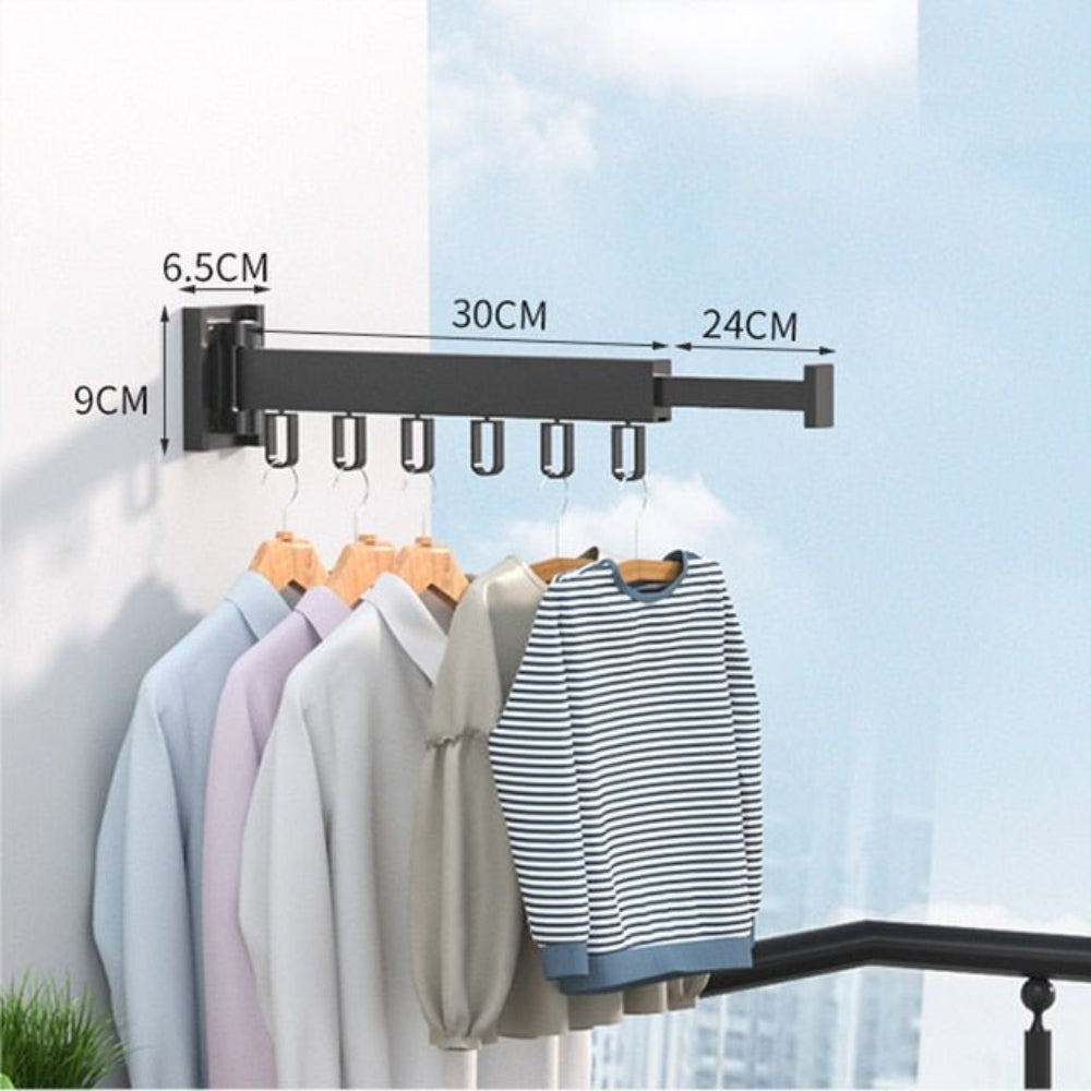 BowLift | Retractable Wall-Mounted Clothes Dryer – Foldable Laundry Rack for Space-Saving Drying