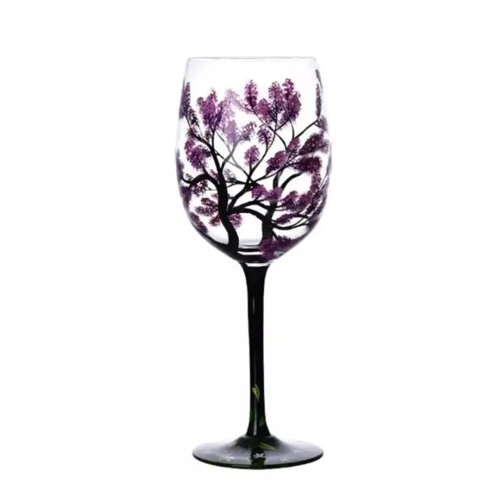 BowLift | Four Seasons Tree - Wine Glass | Hand-painted Artistic Glasses