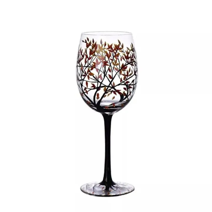 BowLift | Four Seasons Tree - Wine Glass | Hand-painted Artistic Glasses