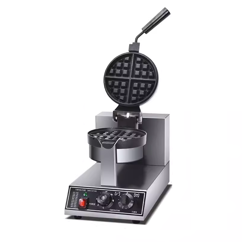 BowLift | 1200W Knob Type Single Head Rotary Waffle Maker 110V Waffle Oven