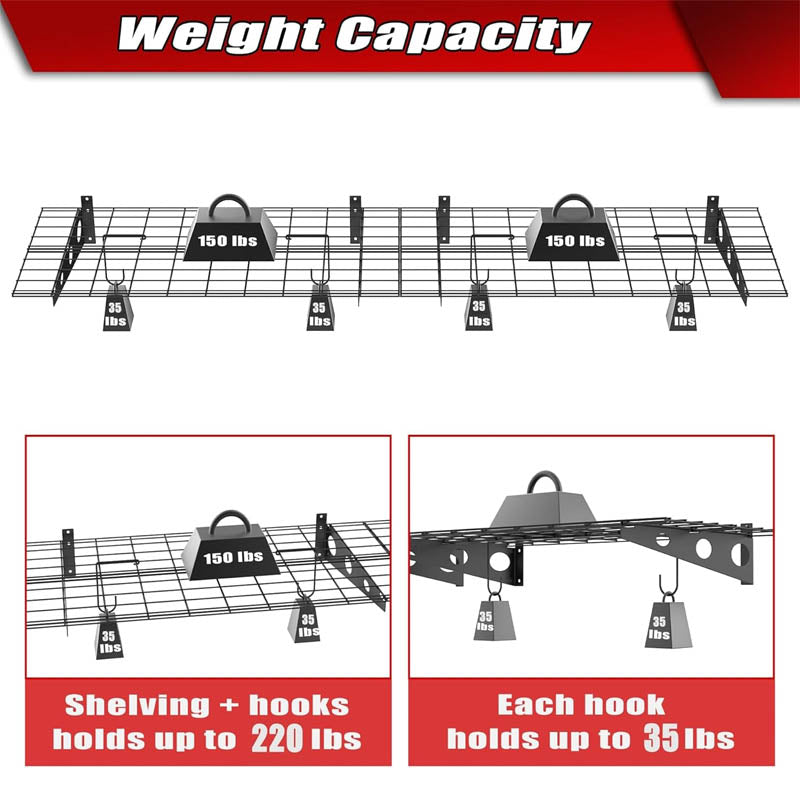 BowLift | Wall Shelf 2 Pack Garage Wall Shelf 2 x 4 ft/24 * 48 inch for Garage Heavy Duty Wall Shelving