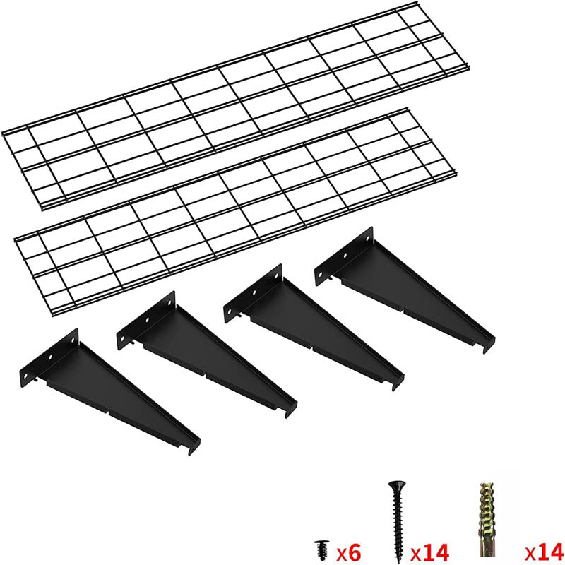 BowLift | Wall Shelf 2 Pack Garage Metal Shelving 1×4ft 12-inch-by-48-inch 300 lbs Load Capacity(Total) for Shop, Shed, Garage Storage