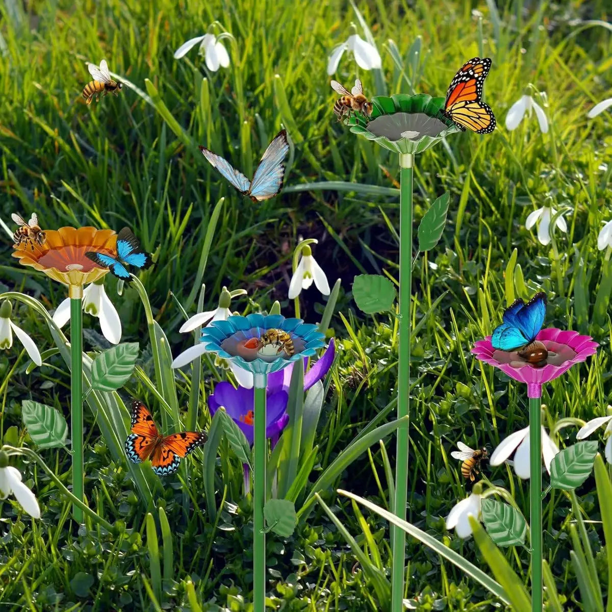 BowLift | Colorful Water Troughs – Attracts Bees & Butterflies to Your Garden (4 Pieces)