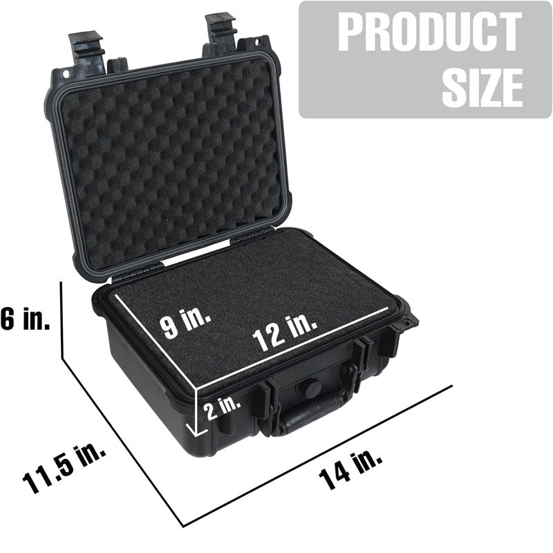 BowLift | 14x 11.5x 6 Inch Waterproof Hard Case with Customizable Foam of Drones Camera Equipments Black