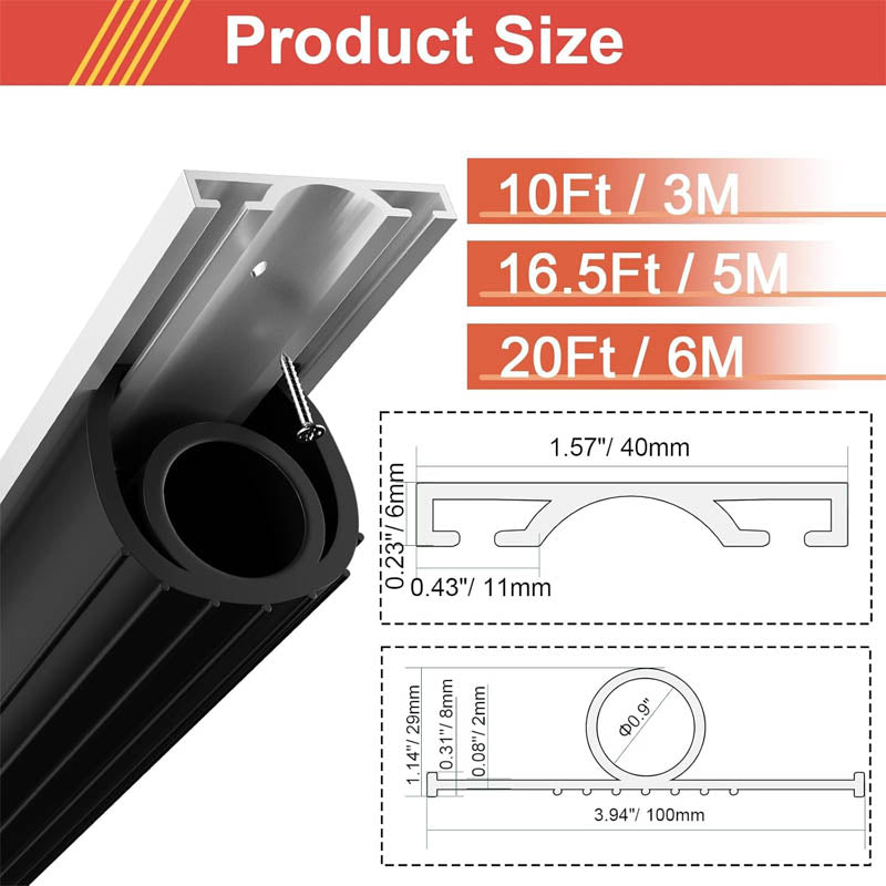 BowLift | Weather Stripping U+O Ring Universal Garage Door Bottom Weather Stripping with Aluminum Track Retainer Kit