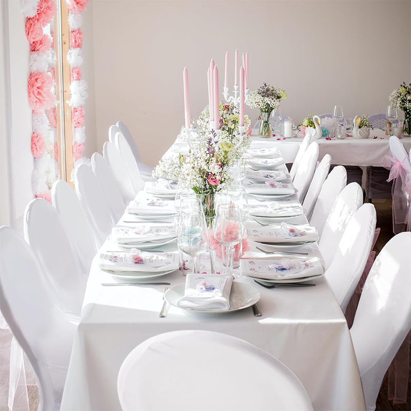 BowLift | Wedding Chair Covers 50pcs Spandex Chair Covers, White Seat Covers for Party Wedding Banquet Restaurant Living Room, Universal Standard Stretch Chair Cover Protectors - High Weight, Extra Stretch