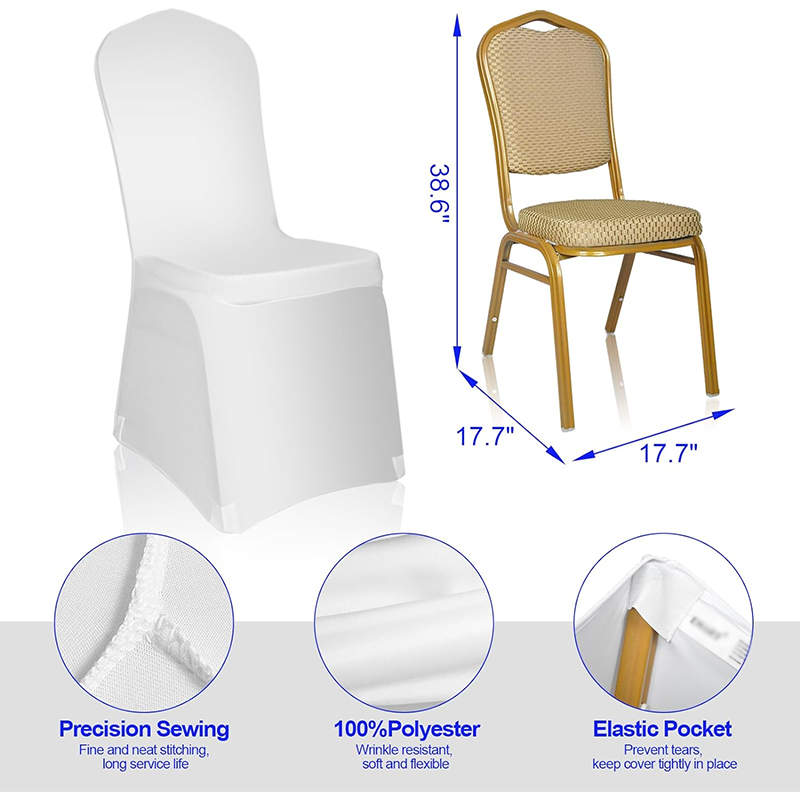 BowLift | Wedding Chair Covers 50pcs Spandex Chair Covers, White Seat Covers for Party Wedding Banquet Restaurant Living Room, Universal Standard Stretch Chair Cover Protectors - High Weight, Extra Stretch