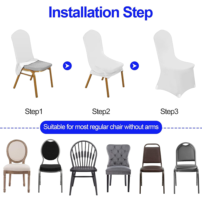 BowLift | Wedding Chair Covers 50pcs Spandex Chair Covers, White Seat Covers for Party Wedding Banquet Restaurant Living Room, Universal Standard Stretch Chair Cover Protectors - High Weight, Extra Stretch