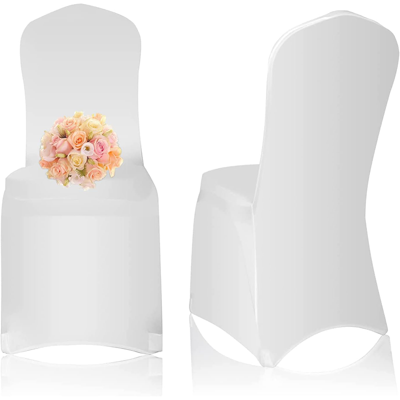 BowLift | Wedding Chair Covers 50pcs Spandex Chair Covers, White Seat Covers for Party Wedding Banquet Restaurant Living Room, Universal Standard Stretch Chair Cover Protectors - High Weight, Extra Stretch