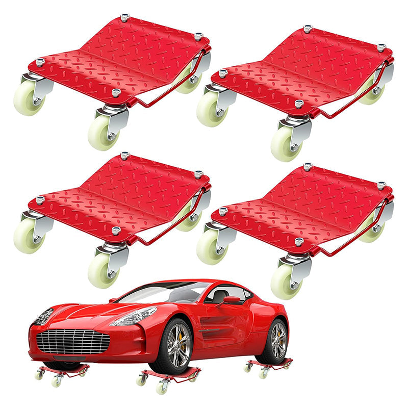 BowLift | 16" x 13" Heavy Duty Wheel Dolly Car Stakes Steel 6000 Lbs Capacity Auto Vehicle Moving Dolly Set of 4 Car Dolly for Vehicle Storage Furniture Mover Trailer