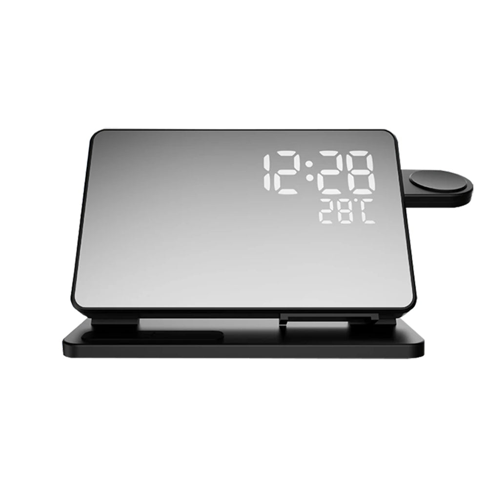 BowLift | 3-in-1 Quick Charge Station | Premium Wireless Fast Charging Docking Station with Alarm Clock | for Apple iPhone, Watch & AirPods