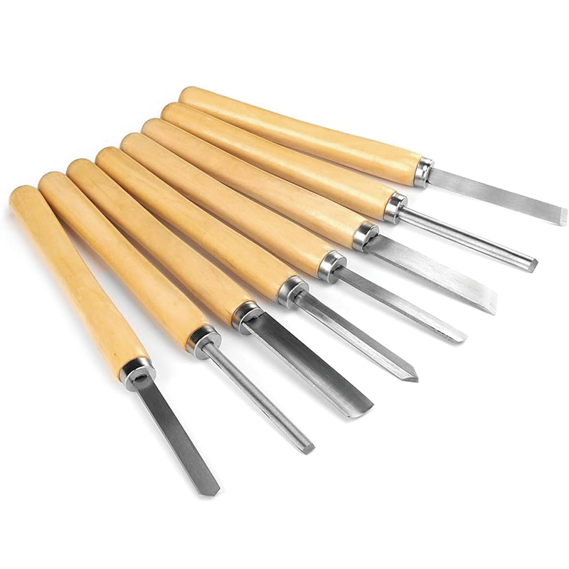 BowLift | Wood Lathe Chisel Set, 8Pcs HSS Wood Turning Chisel Set, Wood Carving Tools Set for Wood Turning Hardwood