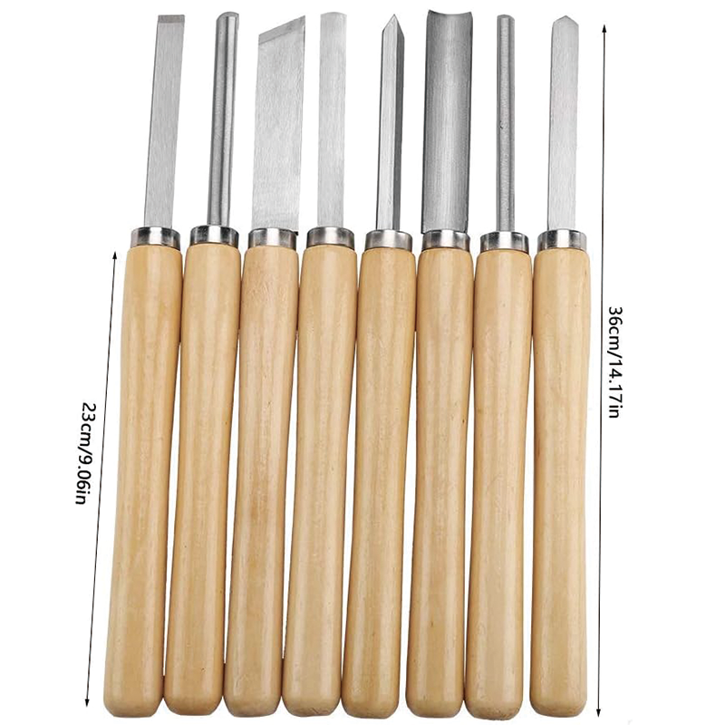 BowLift | Wood Lathe Chisel Set, 8Pcs HSS Wood Turning Chisel Set, Wood Carving Tools Set for Wood Turning Hardwood