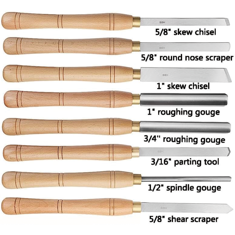 BowLift | Wood Turning Tools Set,  HSS Wood Carving Tools High Speed Steel Gouge Set Woodworking Lathe Chisel Set Lathe Chisel kit