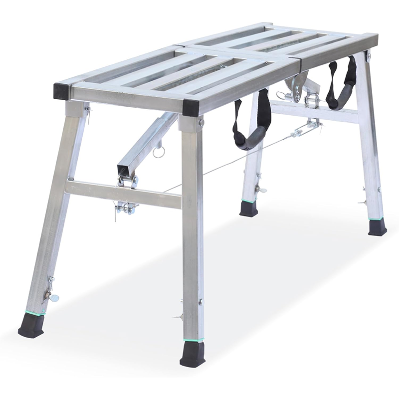 BowLift | Work Platform Adjustable Height Steel Portable Scaffolding Platform 380 lb Load Capacity 38" x 12 Folding Ladder Drywall Painting Stool (38")