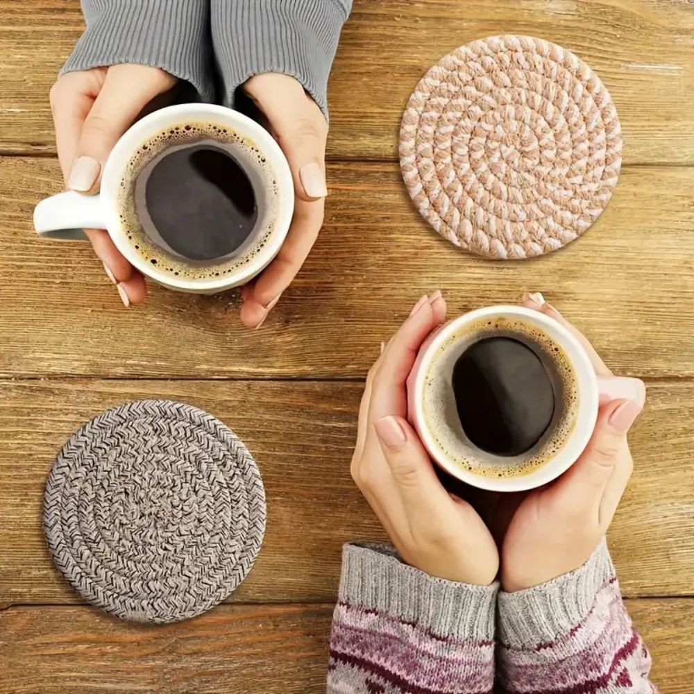 BowLift | Woven Whirl Coaster Set | 8Pcs Set