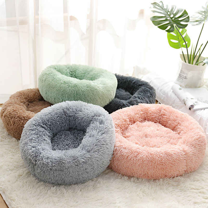 BowLift | Beef Plush Calming Donut Dog Bed for Small to Large Dogs
