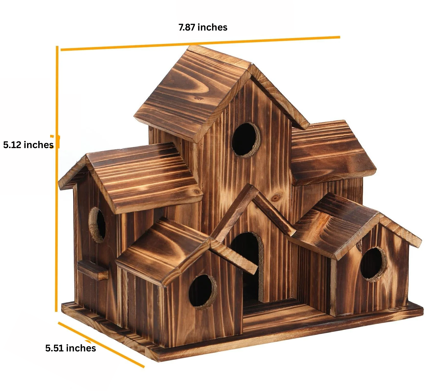BowLift | Handcrafted Wooden Birdhouse  Tree Birdhouse with 6 Holes