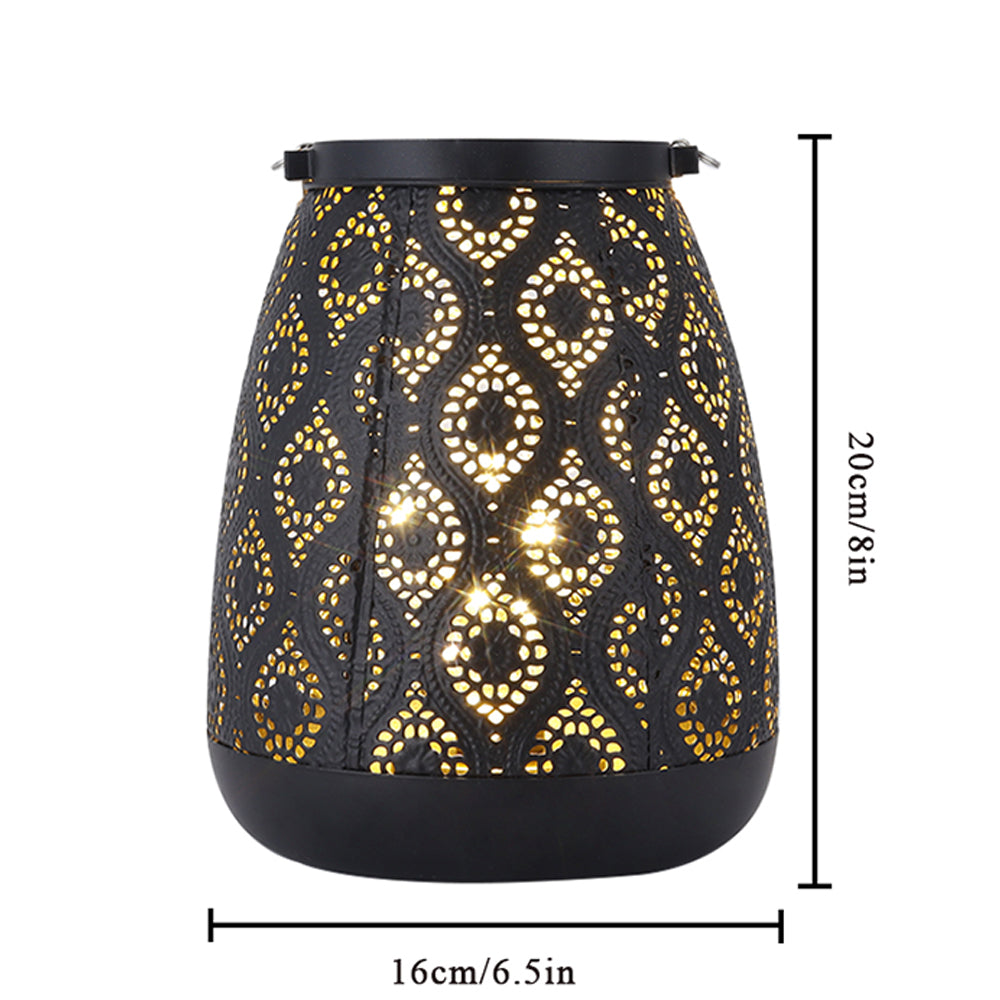 BowLift | Moroccan Style Black Metal Battery Operated Table Lamp - Cordless Lamp