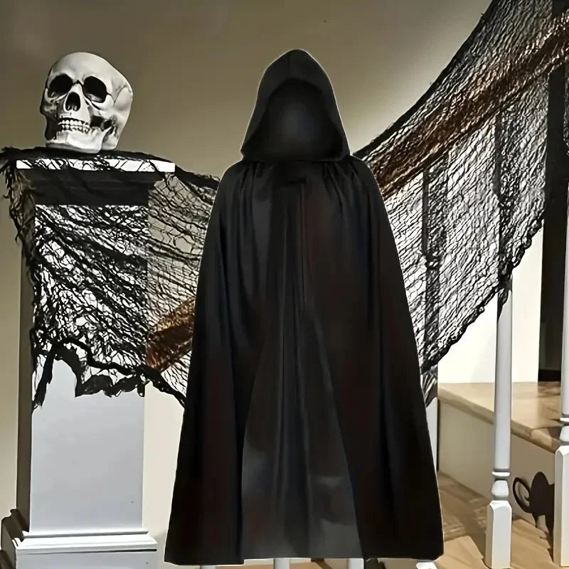 BowLift | Black Cape with Hood – Long Unisex Halloween & Cosplay Wrap