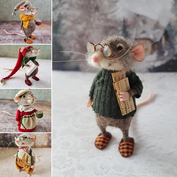 BowLift | Handmade felt mouse | Christmas decoration & gift idea | Needle felted from wool & fabric | Sustainable