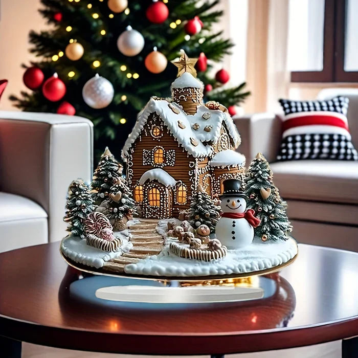 BowLift | GingerGlow - Festive ginger house in acrylic with a charming snowman