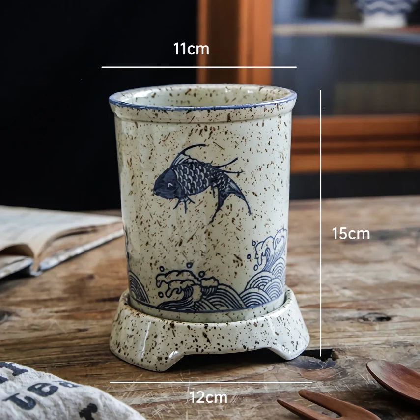 BowLift | Elegant Ceramic Chopstick Storage Holder for Kitchen Organization