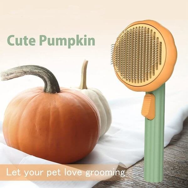 BowLift |  Pumpkin Pet Comb Pet Grooming Self-Cleaning Brush For Dogs Cats Puppy Rabbits