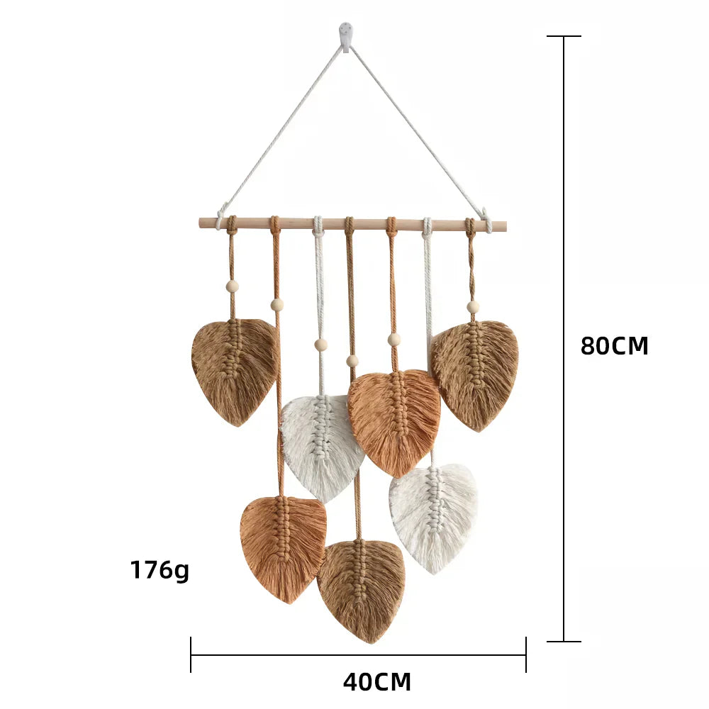 BowLift | Handwoven Cotton Rope Leaf Wall Hanging Tapestry