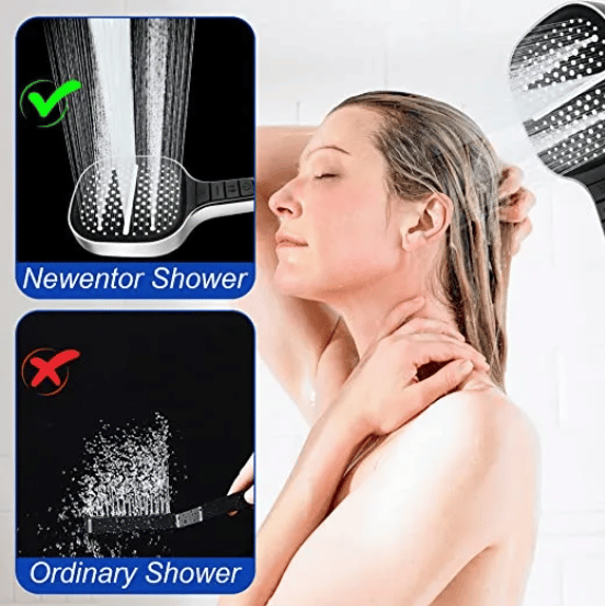 BowLift | HydraLux 7-Setting Shower Head – Water-Saving & Anti-Scale – Square Chrome