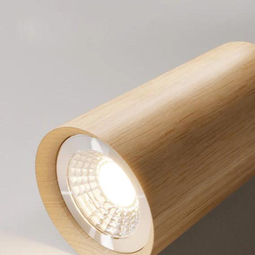 BowLift | EcoLux Adjustable Wooden Ceiling Spotlight with LED Bulb Included