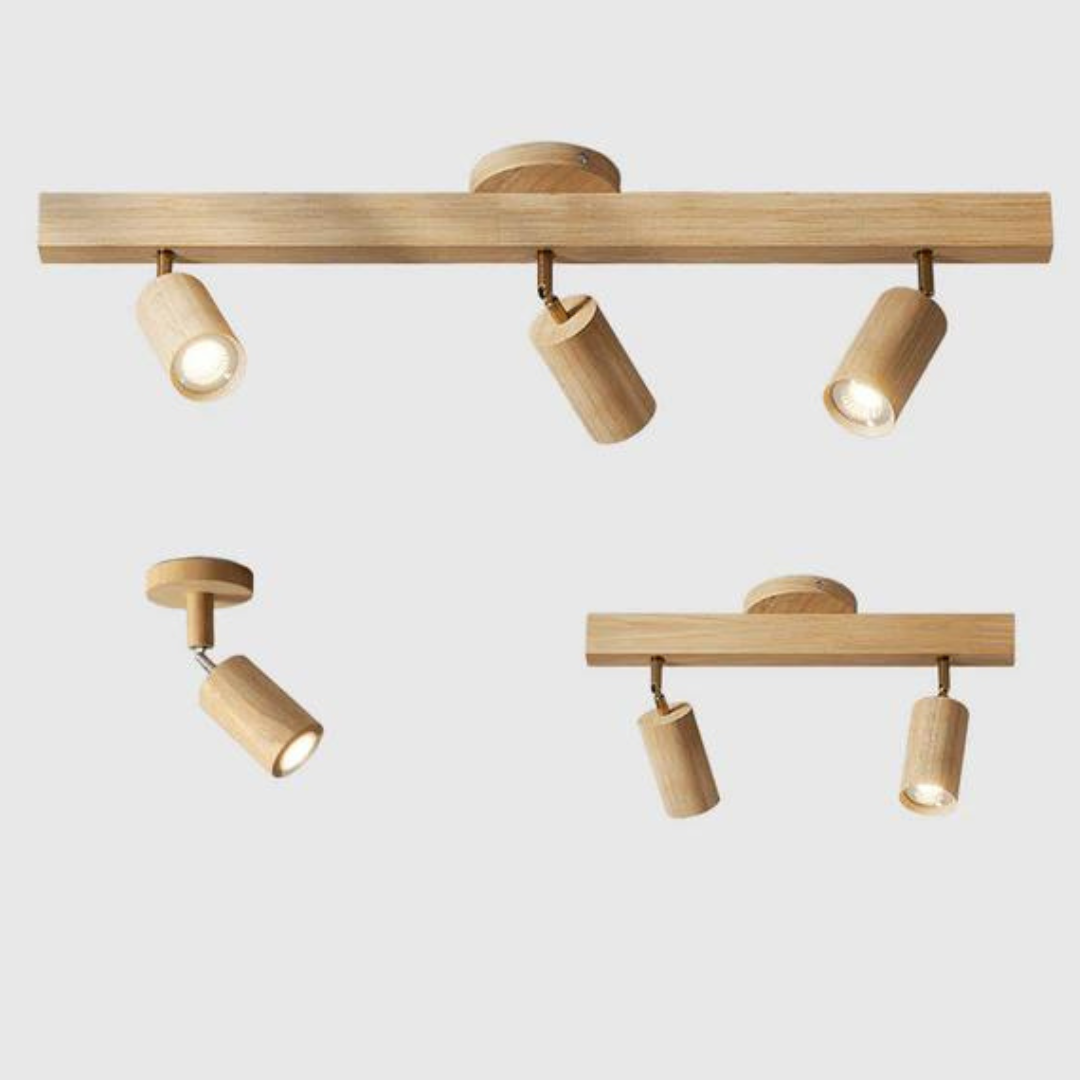 BowLift | EcoLux Adjustable Wooden Ceiling Spotlight with LED Bulb Included
