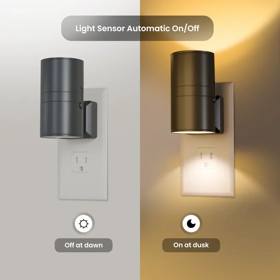 BowLift | Dimmable Plug-In Night Light with Motion Sensor - LED Light for Bedrooms, Hallways, and Stairs